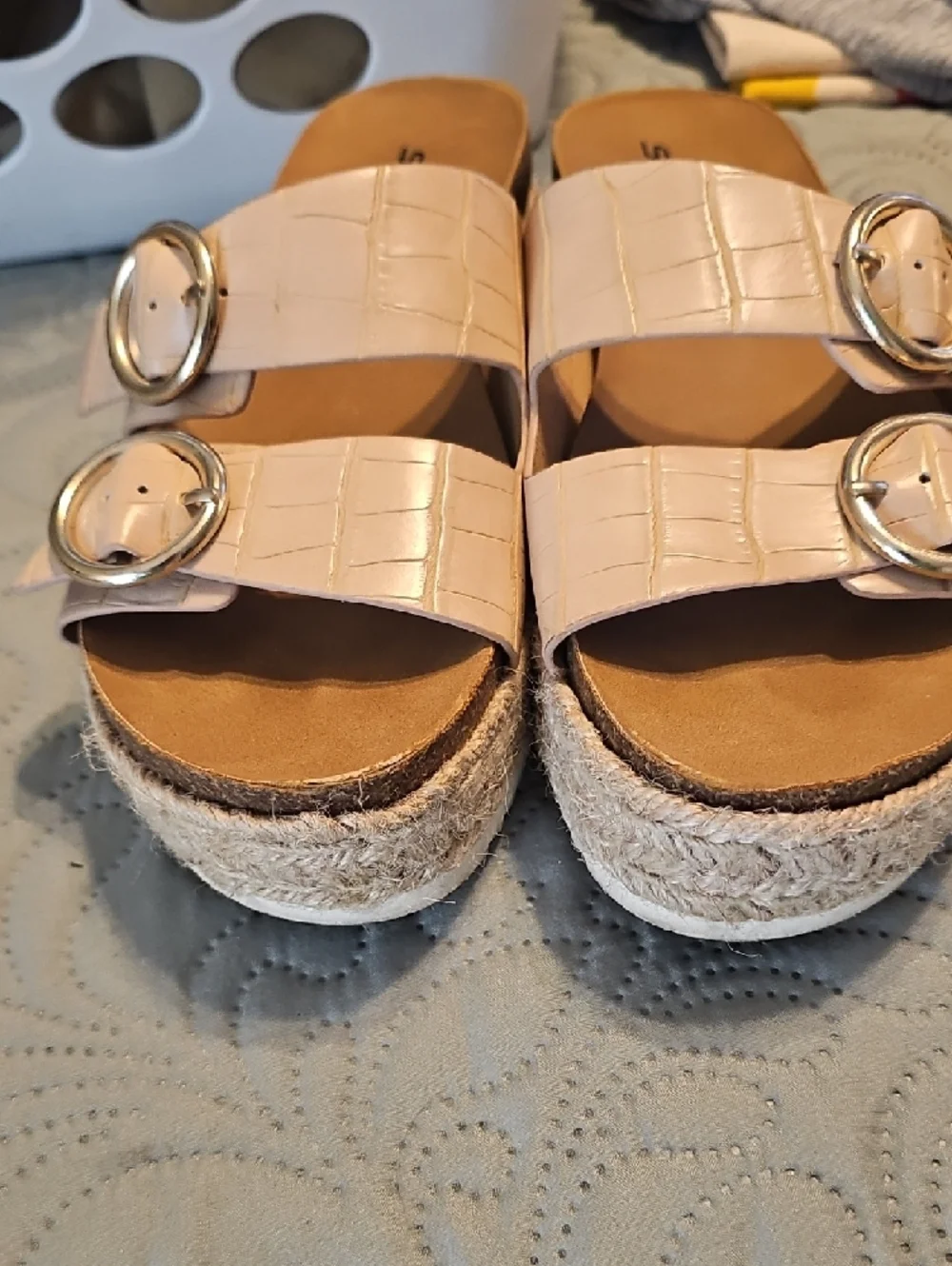 Soda Light Tan Double Buckle Slide Sandals